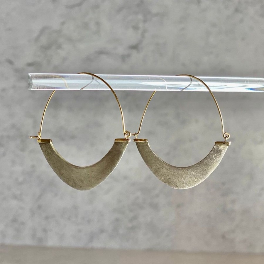 Glass & Jewelry The Glass Station Earrings | Large Hinged Fan Hoop