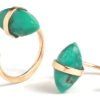 Glass & Jewelry The Glass Station Fine Jewelry | 14K Yellow Gold Bezel Wrapped Turquoise Hug Earring