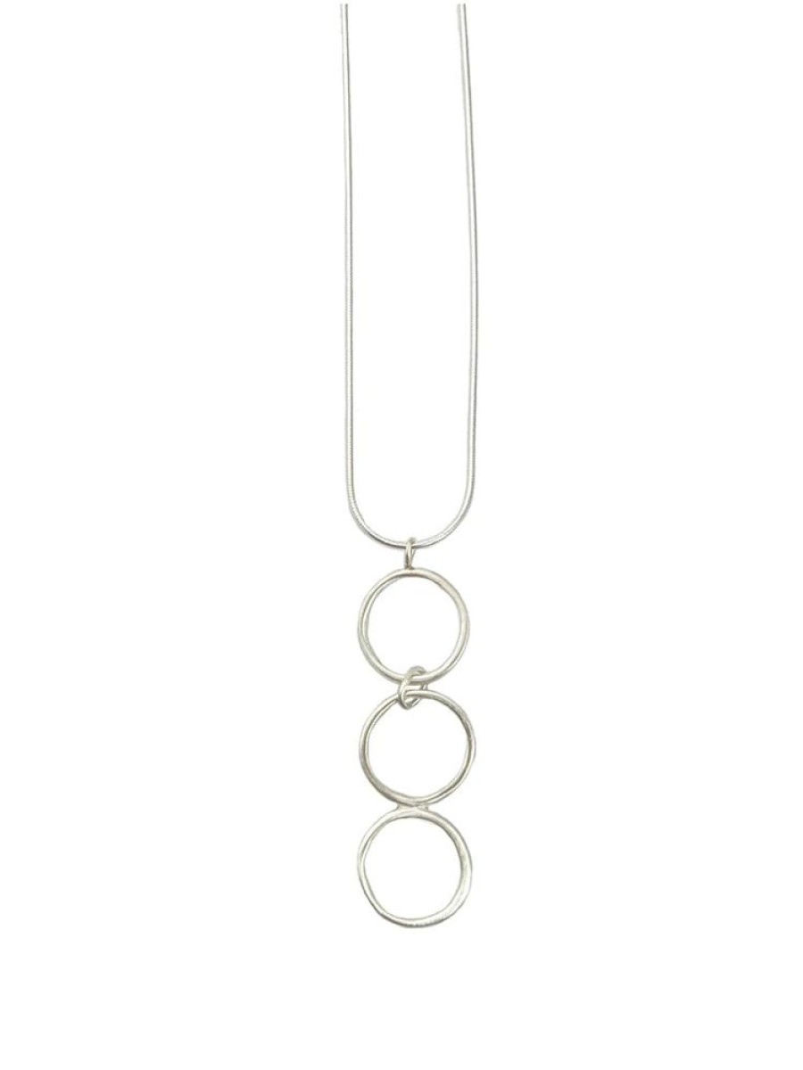 Glass & Jewelry The Glass Station Necklaces | Three Large Circles Sterling Silver Necklace