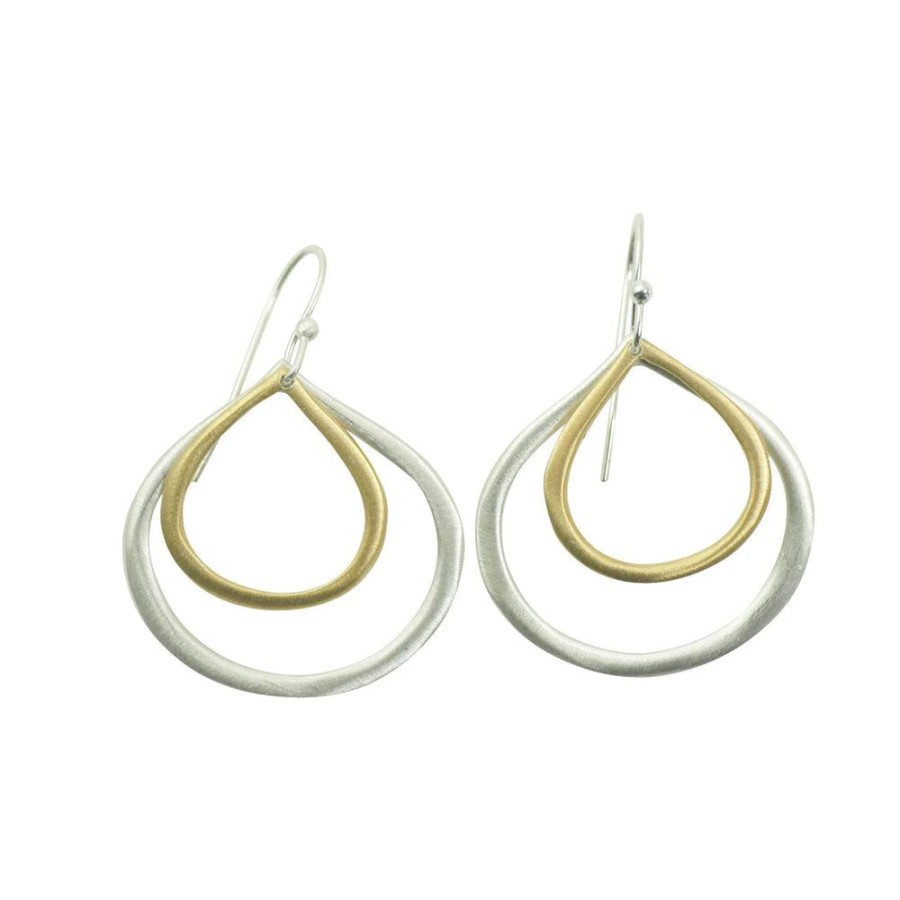 Glass & Jewelry The Glass Station Earrings | Double Open Drops Of Silver And Vermeil Earrings