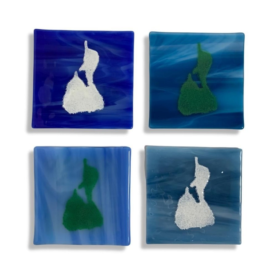 Glass & Jewelry The Glass Station | Block Island Coaster Sets