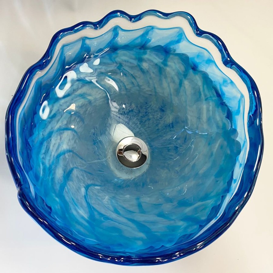 Glass & Jewelry The Glass Station | Cobalt Swirl Swedish Style Sink