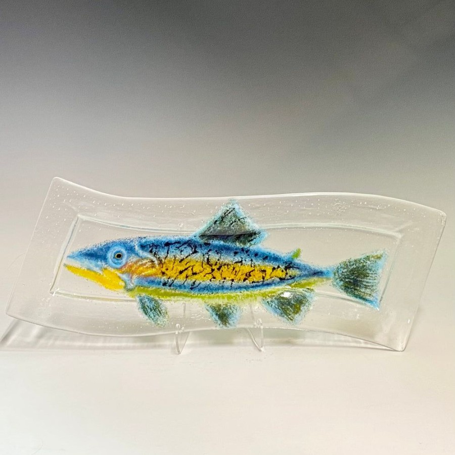 Glass & Jewelry The Glass Station | Rainbow Trout Wave Platter