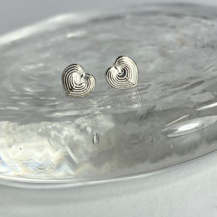 Glass & Jewelry The Glass Station Earrings | Sterling Silver Heart Post Earrings