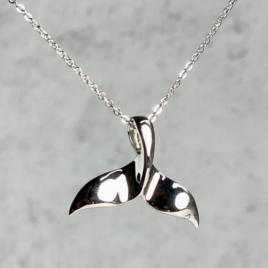 Glass & Jewelry The Glass Station Jewelry For Adolescents | Sterling Silver Whale Tail Pendant