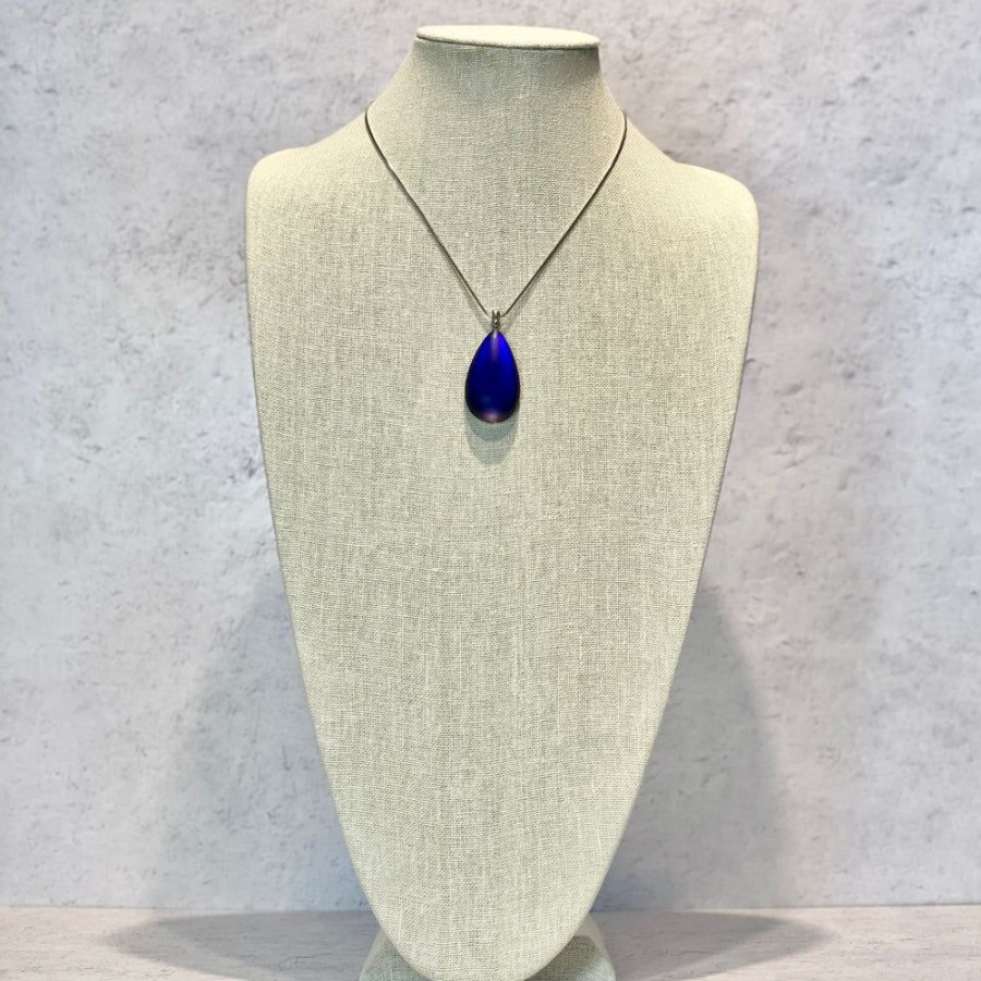 Glass & Jewelry The Glass Station Necklaces | Dichroic Large Drop Pendant