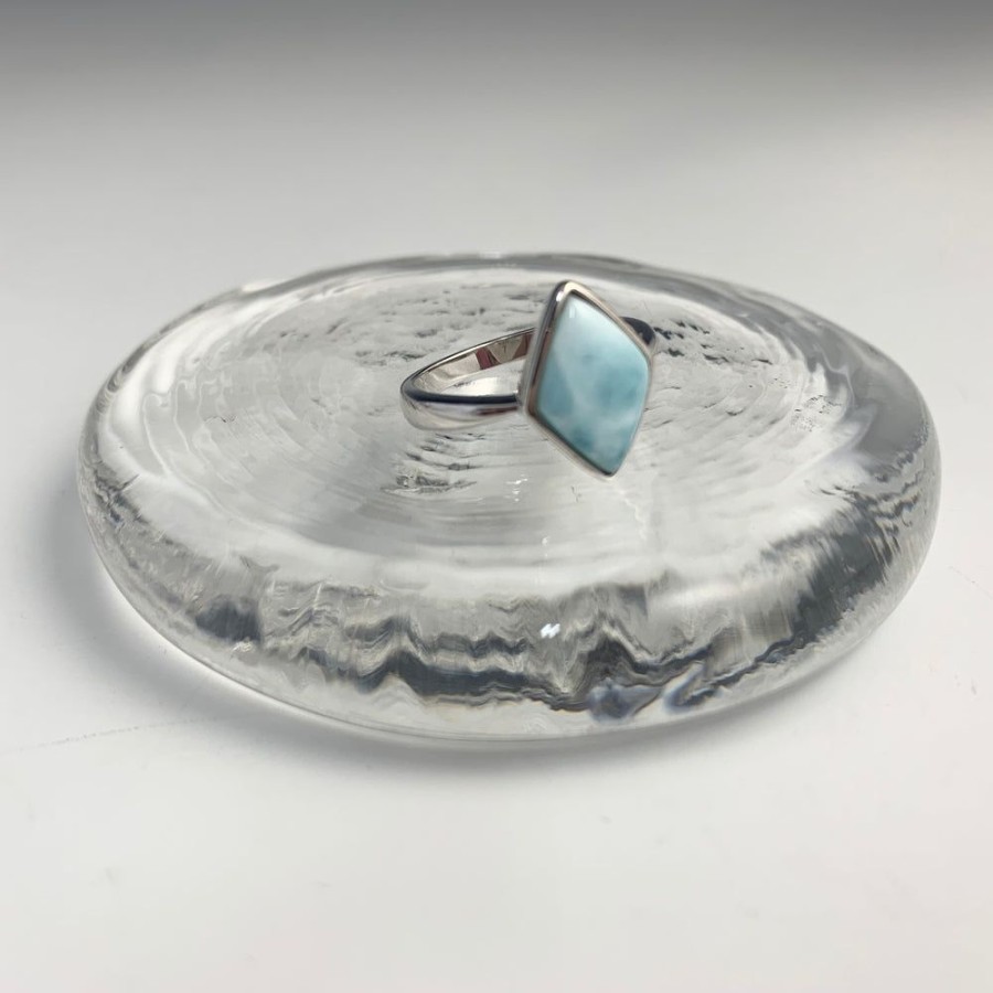 Glass & Jewelry The Glass Station Rings | Larimar Diamond Shaped Ring