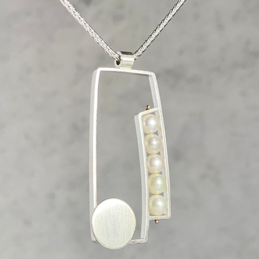 Glass & Jewelry The Glass Station Necklaces | Large Rectangle Necklace With Fresh Water Pearls