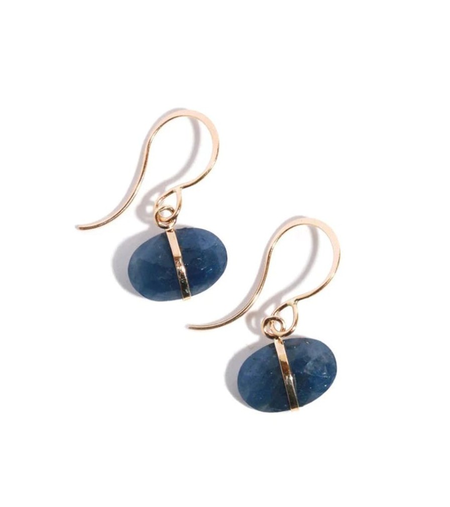 Glass & Jewelry The Glass Station Fine Jewelry | 14K Yellow Gold Blue Sapphire Drop Earrings