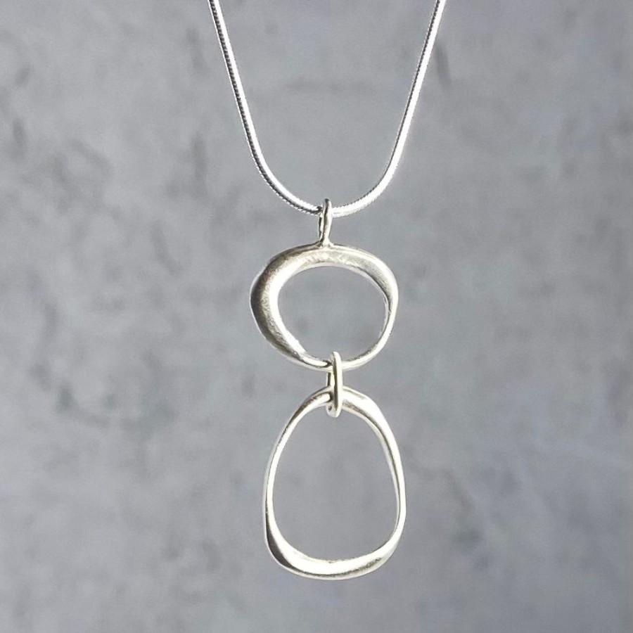 Glass & Jewelry The Glass Station Necklaces | Large And Small Organic Circles Necklace