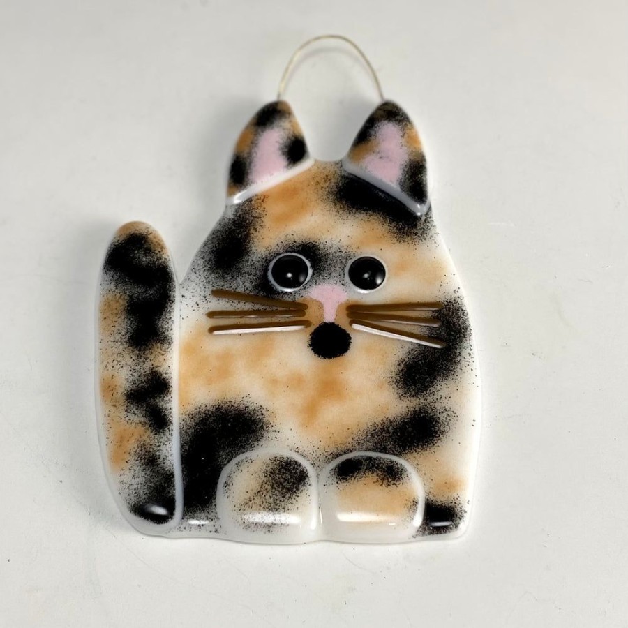 Glass & Jewelry The Glass Station Ornaments | Fused Glass Cat Sun Catcher