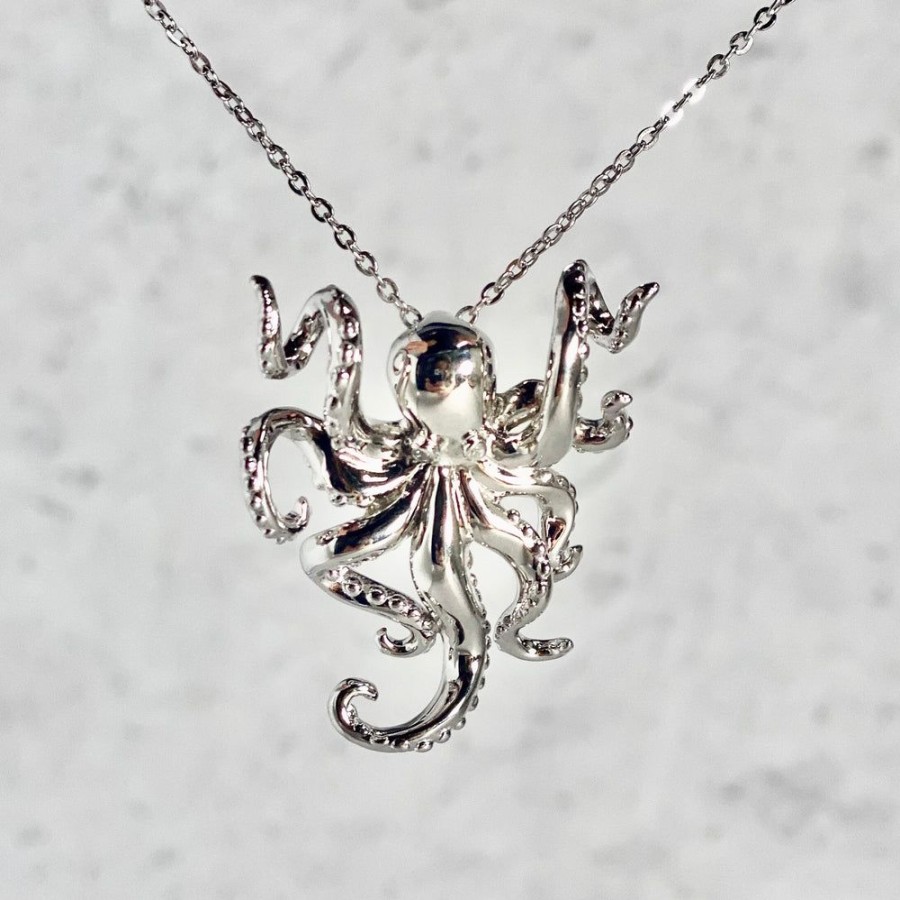 Glass & Jewelry The Glass Station Necklaces | Sterling Silver Octopus Pendant