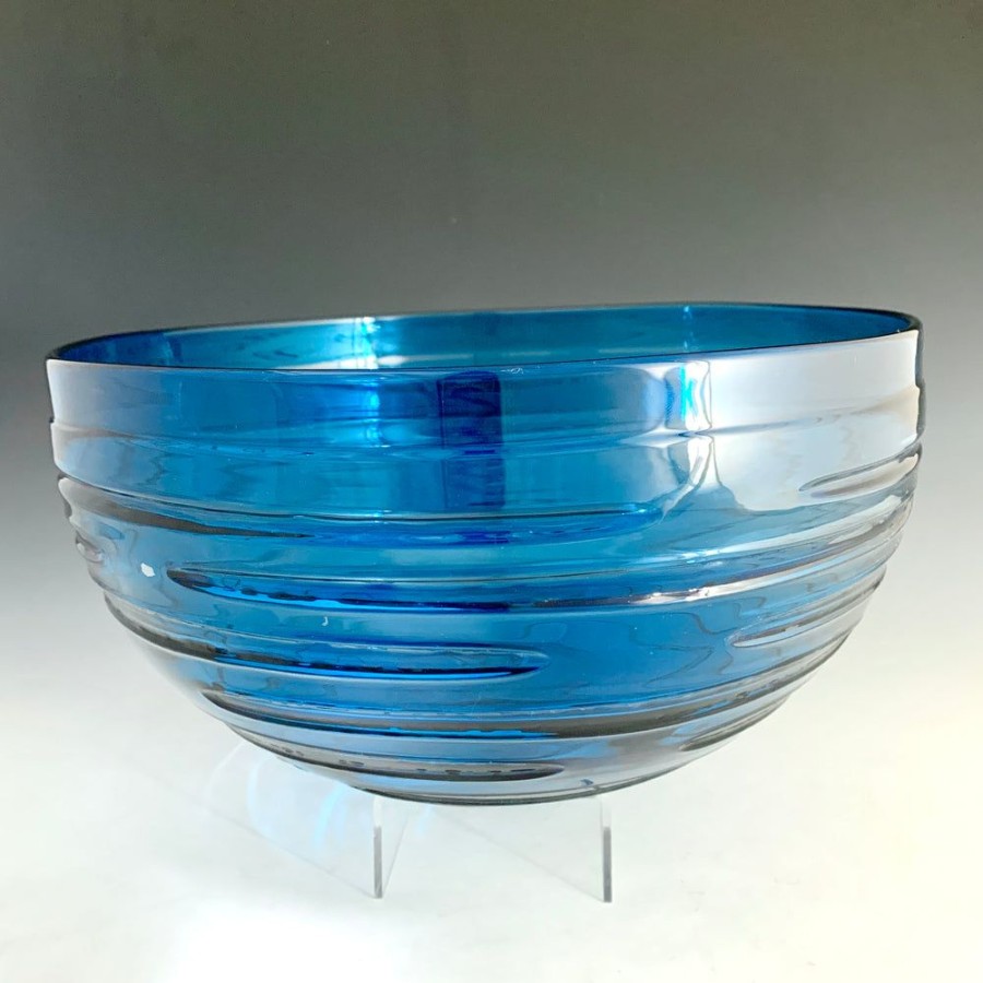 Glass & Jewelry The Glass Station | Incision Series - Bowl - Blue