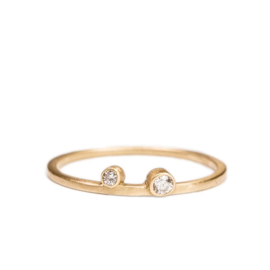 Glass & Jewelry The Glass Station Fine Jewelry | 14K Stacking Double Diamond Ring