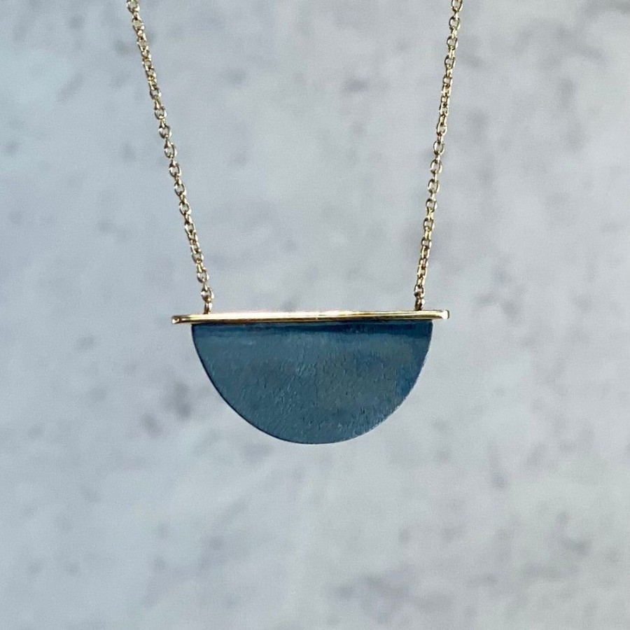 Glass & Jewelry The Glass Station Necklaces | Flat Half Moon Pendant