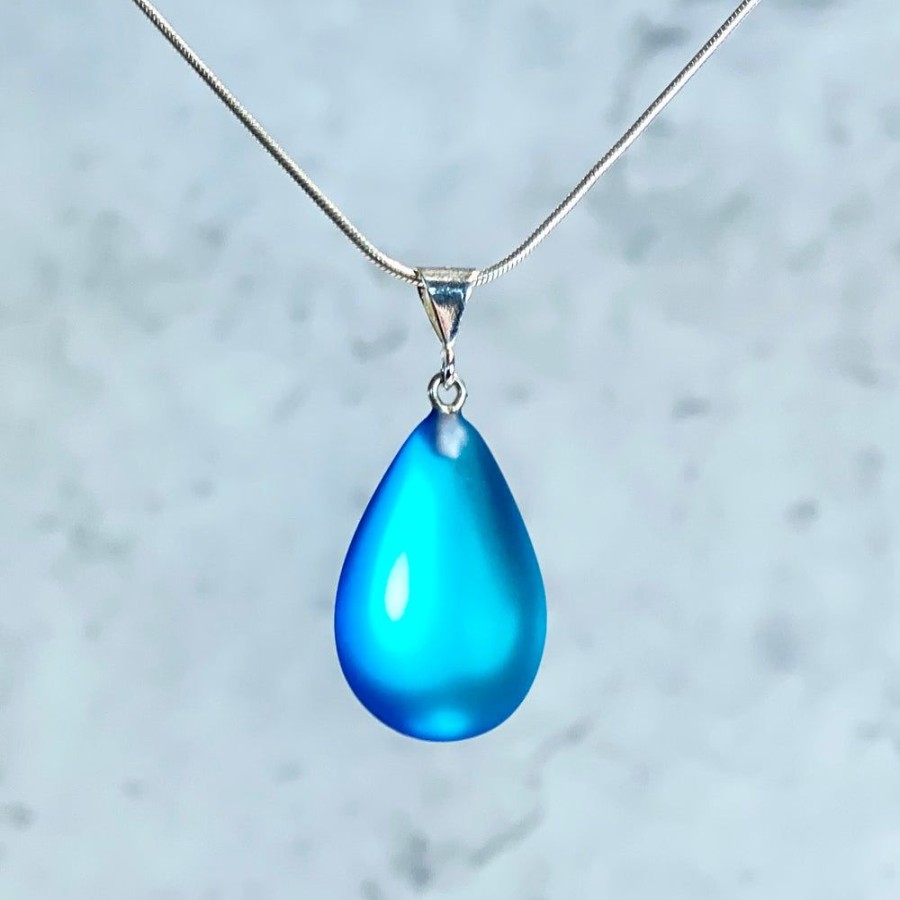 Glass & Jewelry The Glass Station Necklaces | Dichroic Small Drop Pendant