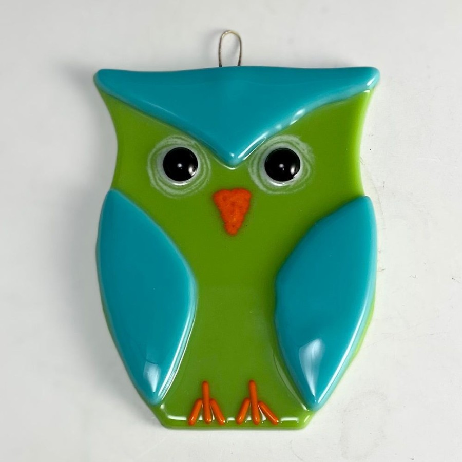 Glass & Jewelry The Glass Station Ornaments | Fused Glass Owl Sun Catcher