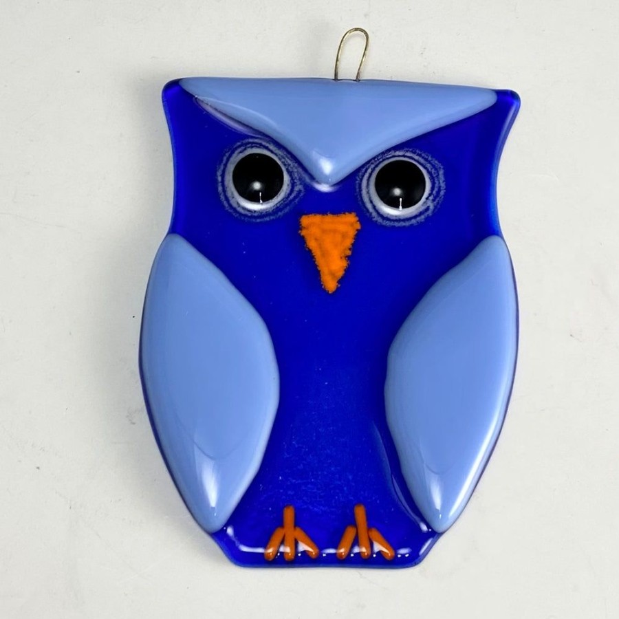 Glass & Jewelry The Glass Station Ornaments | Fused Glass Owl Sun Catcher