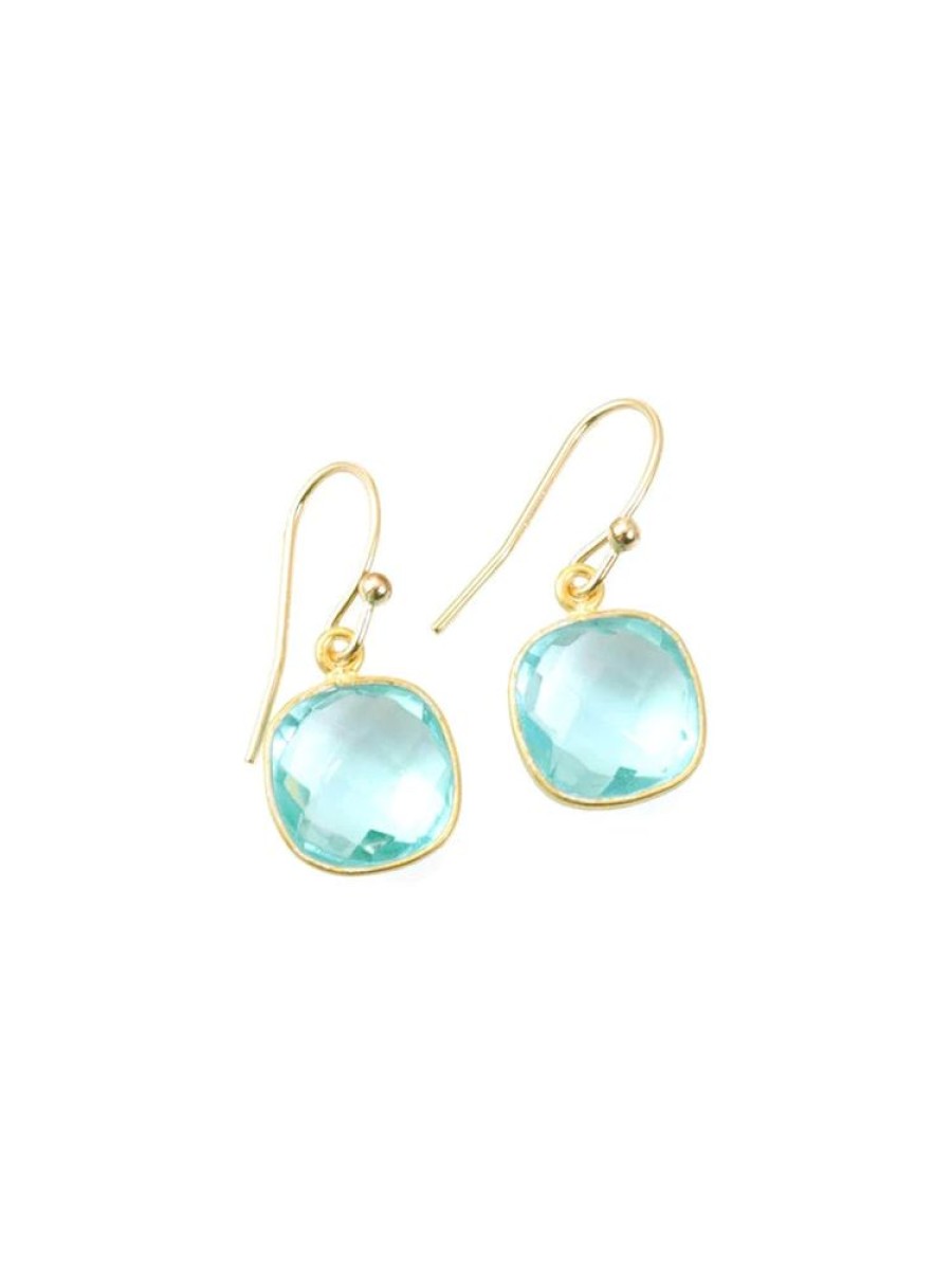 Glass & Jewelry The Glass Station Earrings | Vermeil Gold And Hydro Quartz Drop Earrings